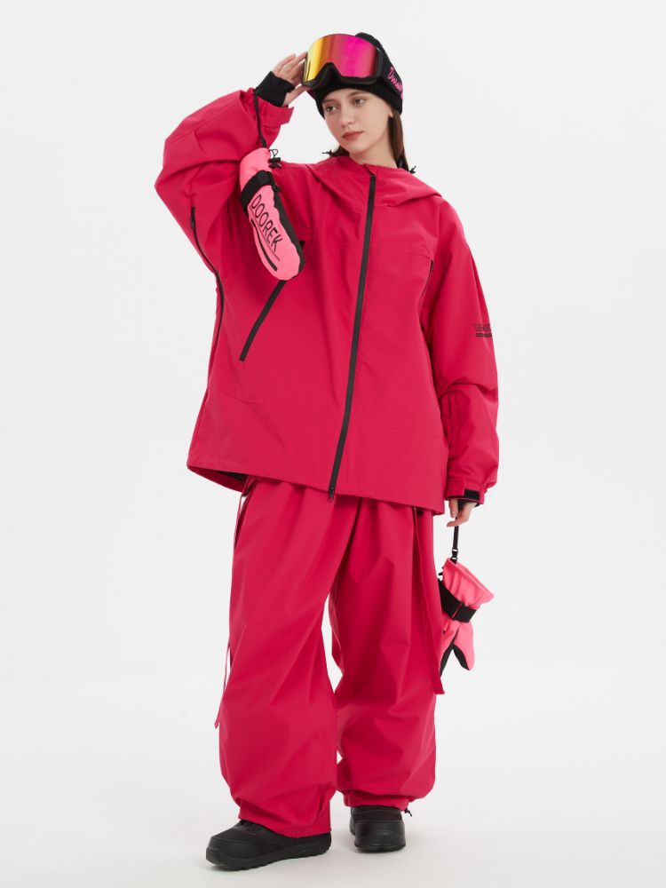 Women's Suspender Baggy Snow Pants -Doorek