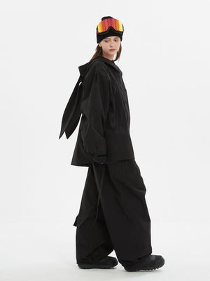 Women's Suspender Baggy Snow Pants -Doorek