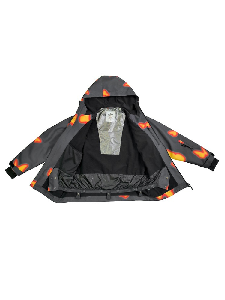 Unisex Snowboard Jacket Flame Butterfly Snow Jacket - Molocoster