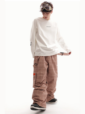 Unisex Snowboard Pant Checkered Snow Pants - Molocoster