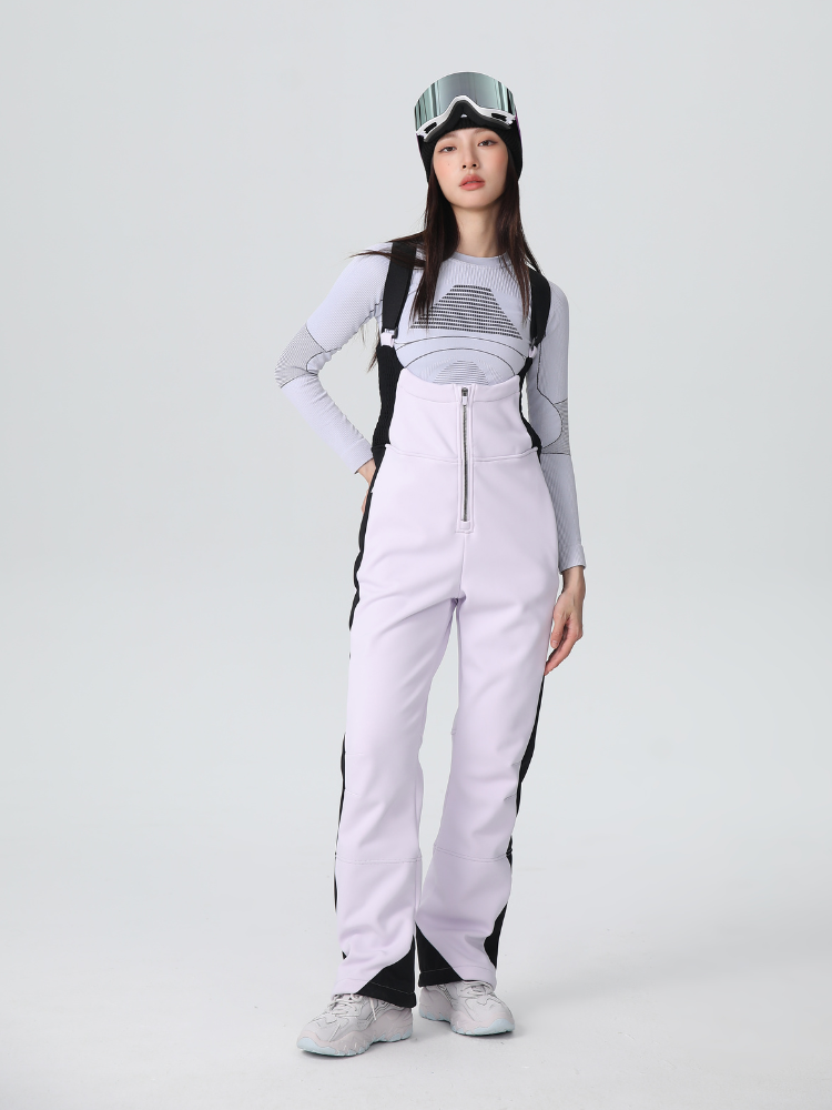 Women's Snow Suits Stretch Fleece-Lined Snow Bib - Searipe