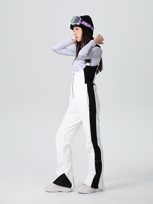 Women's Snow Suits Stretch Fleece-Lined Snow Bib - Searipe