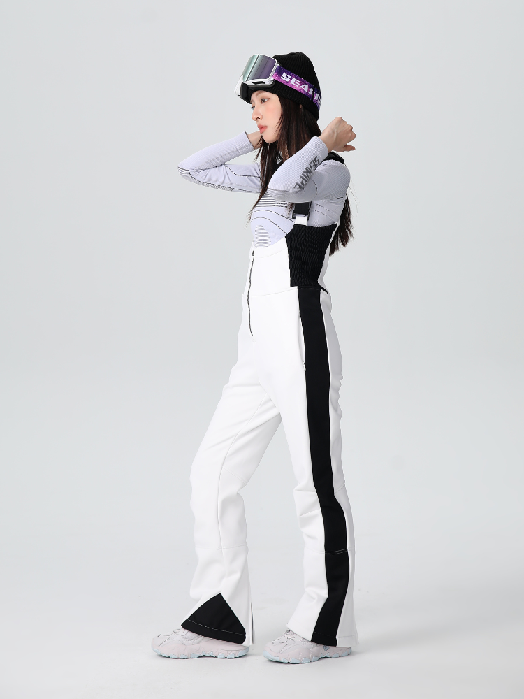 Women's Snow Suits Stretch Fleece-Lined Snow Bib - Searipe