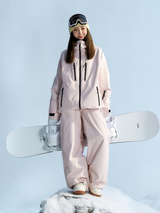 Dámské snowboardové kombinézy růžové 3L zimní kombinézy - NANEND