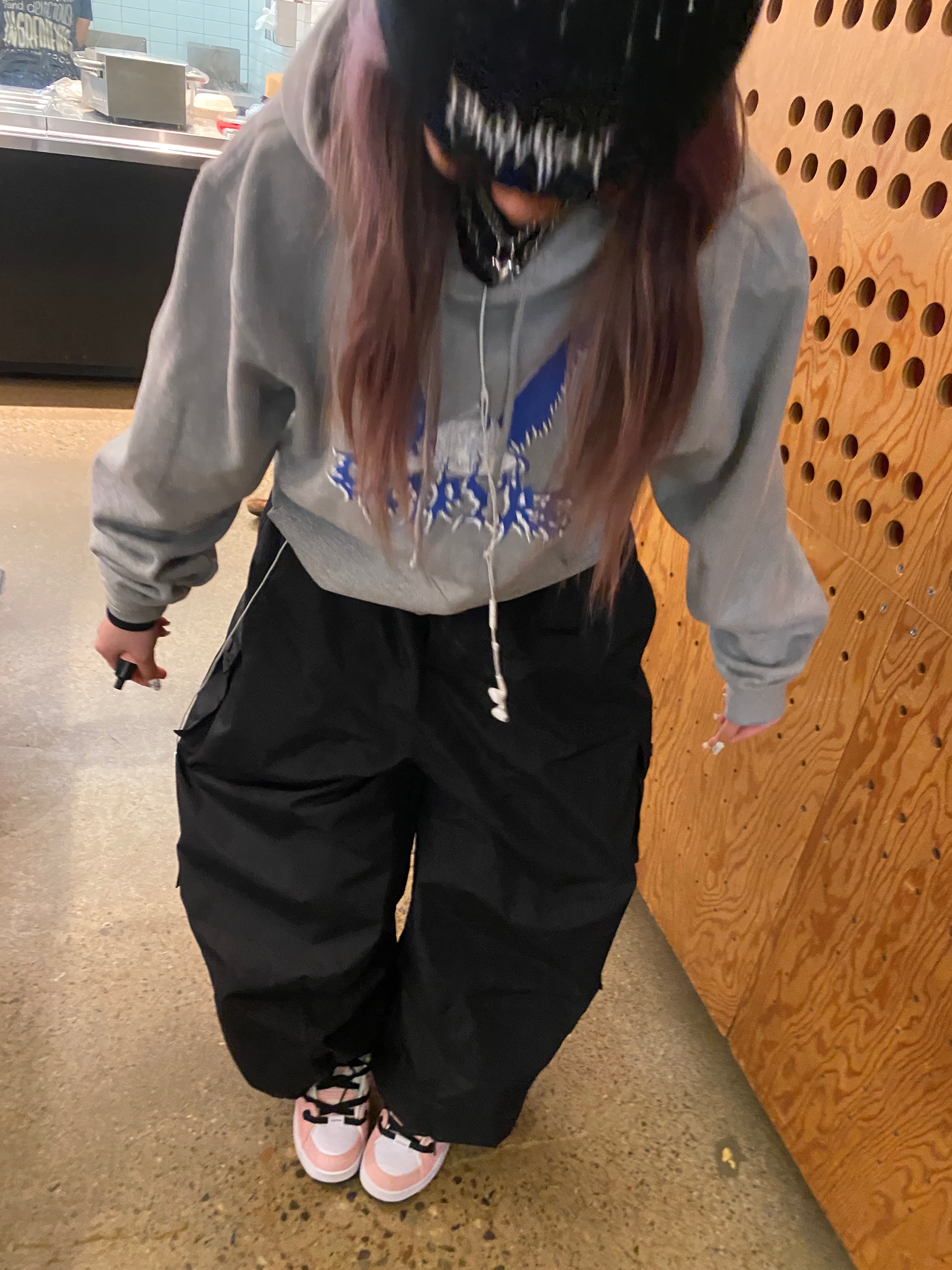 Men's Snow Pant 3L Monochrome Baggy Cargo Pants - Searipe