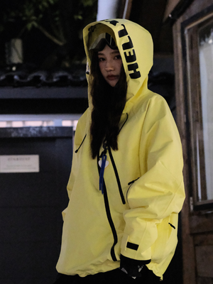 Unisex Snowboard Jacket 3L Aurora Zip Lemon Ski Jacket - Hellystudio