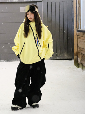 Unisex Snowboard Jacket 3L Aurora Zip Lemon Ski Jacket - Hellystudio