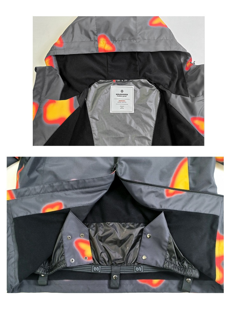 Unisex Snowboard Jacket Flame Butterfly Snow Jacket - Molocoster