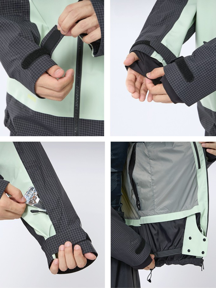 Men's Snowboard Jacket Grid 3L RECCO® Insulated Snow Jacket - NANEND