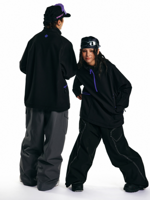 Women's Snow Hoodie Half-Zip Fleece Snow Pullover - LITAN