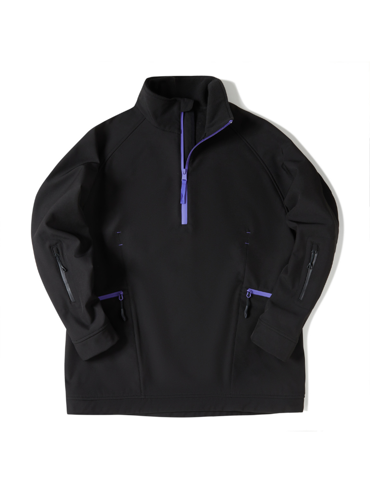Men's Snowboard Jacket Half-Zip Fleece Snow Pullover - LITAN