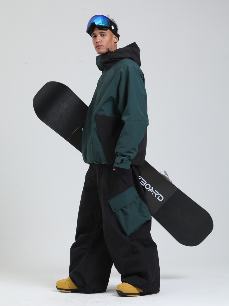 Men's  Cargo Snowboard Jacket All-Mountain Baggy Snow Jacket - Gsou Snow