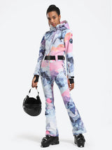 Dámský jednokusový snowsuit s páskem a rozšířenými nohavicemi - Gsou Snow