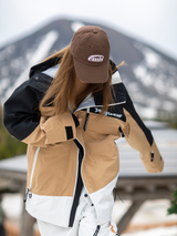 Unisex Khaki Patchwork 3L Ski Pants - Drysnow - Taktická estetika se setkává s prémiovou ochranou při bouřkách.