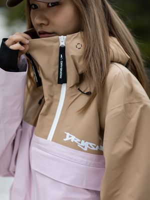 Unisex Snowboard Jacket Pink Patchwork 3L Ski Jacket - Drysnow