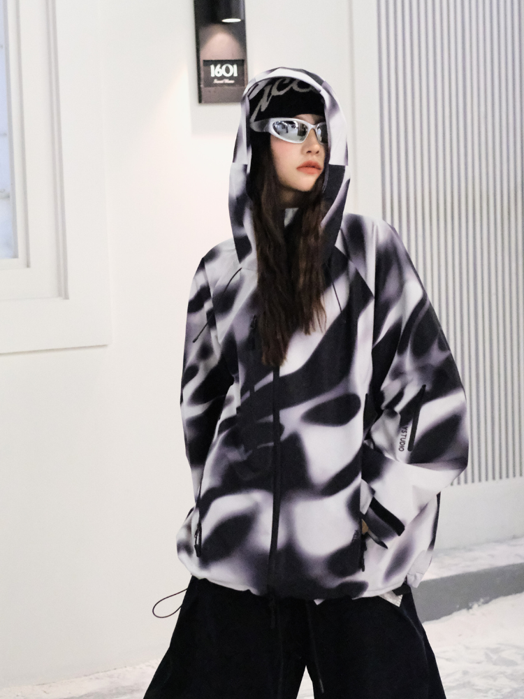 Unisex Snow Jacket 3L Holographic Baggy Ski Jacket - Hellystudio