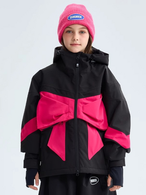 Kids Snowboard Jacket Bow-Tie Bunny 3L Ski Jacket - Doorek