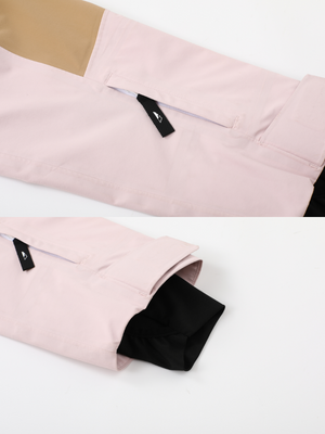 Unisex Snowboard Jacket Pink Patchwork 3L Ski Jacket - Drysnow