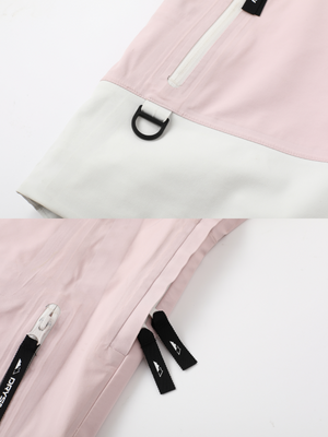 Unisex Snowboard Jacket Pink Patchwork 3L Ski Jacket - Drysnow