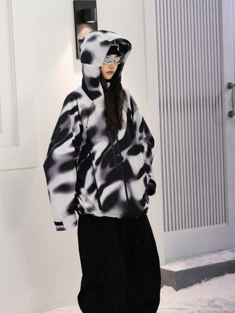 Unisex Snow Jacket 3L Holographic Baggy Ski Jacket - Hellystudio