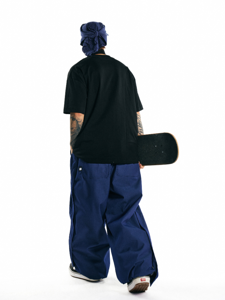 Unisex Ski Pant Denim Blue Baggy Snow Pants – LITAN