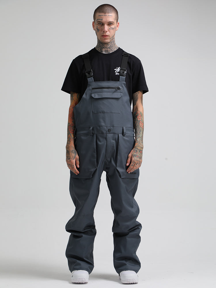 Pánské šedé relaxované sněhové kalhoty s výztužemi na kolenou – Gsou Snow