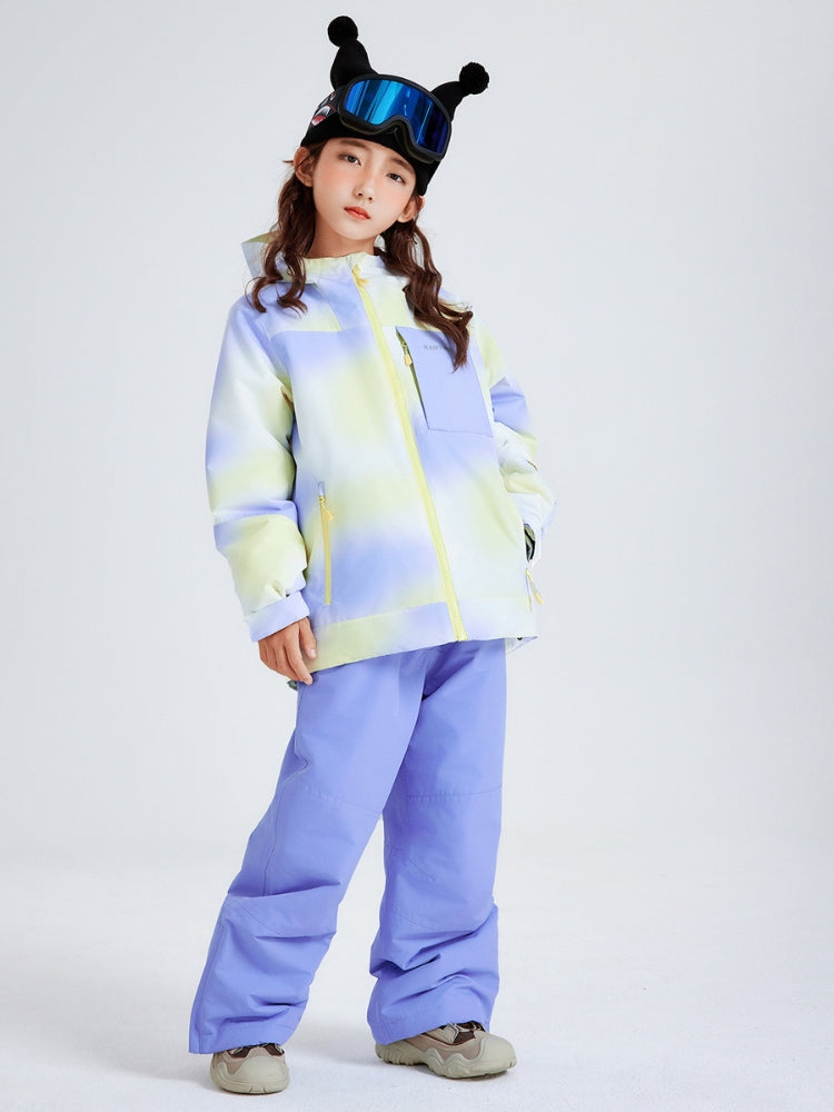 Kid's Snowboard Suits Candy Color Gradient Snow Suits -NANDN