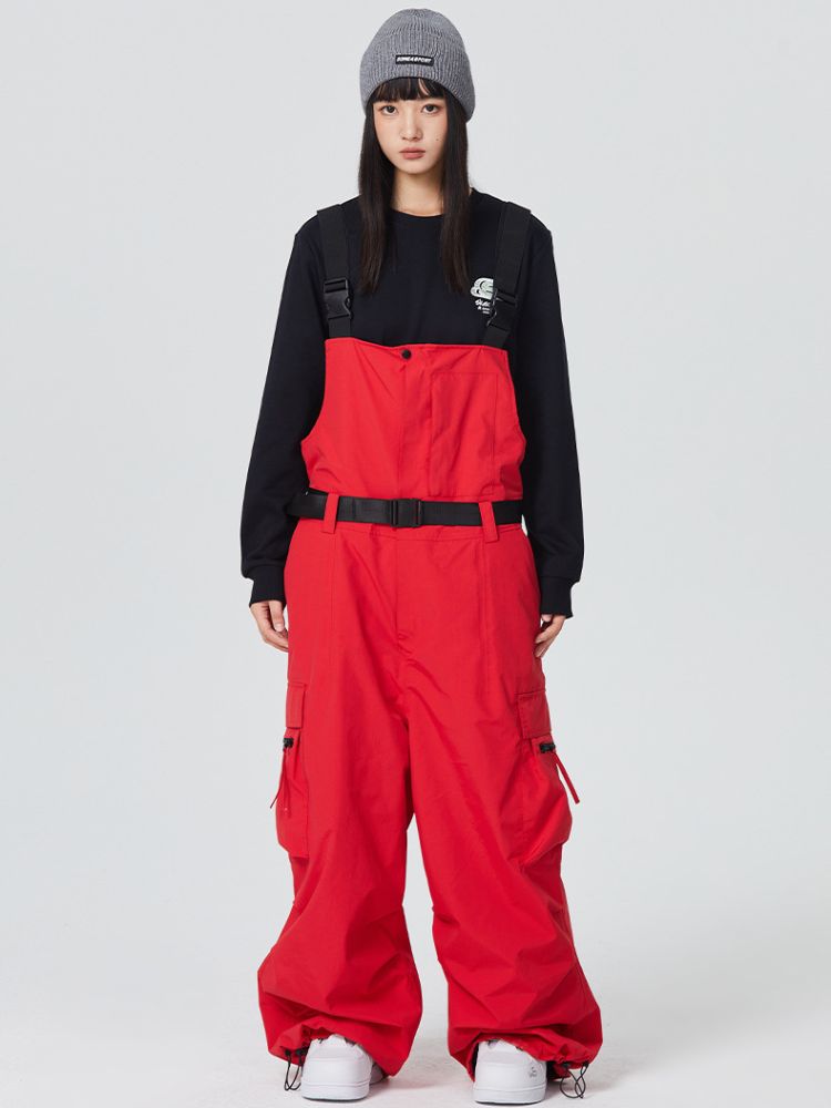 Women's Snow Suits 3L Side Release Buckle Belt Baggy Snow Bibs - Searipe