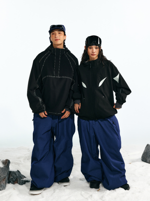 Unisex Ski Pant Denim Blue Baggy Snow Pants – LITAN
