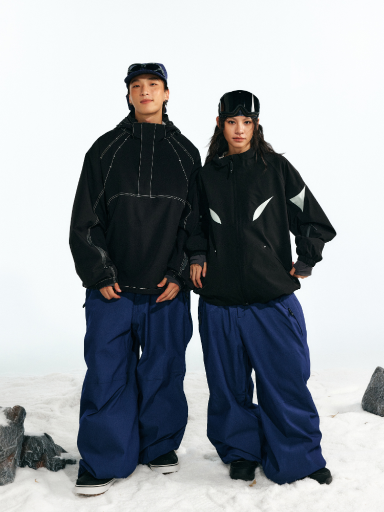 Unisex Ski Pant Denim Blue Baggy Snow Pants – LITAN
