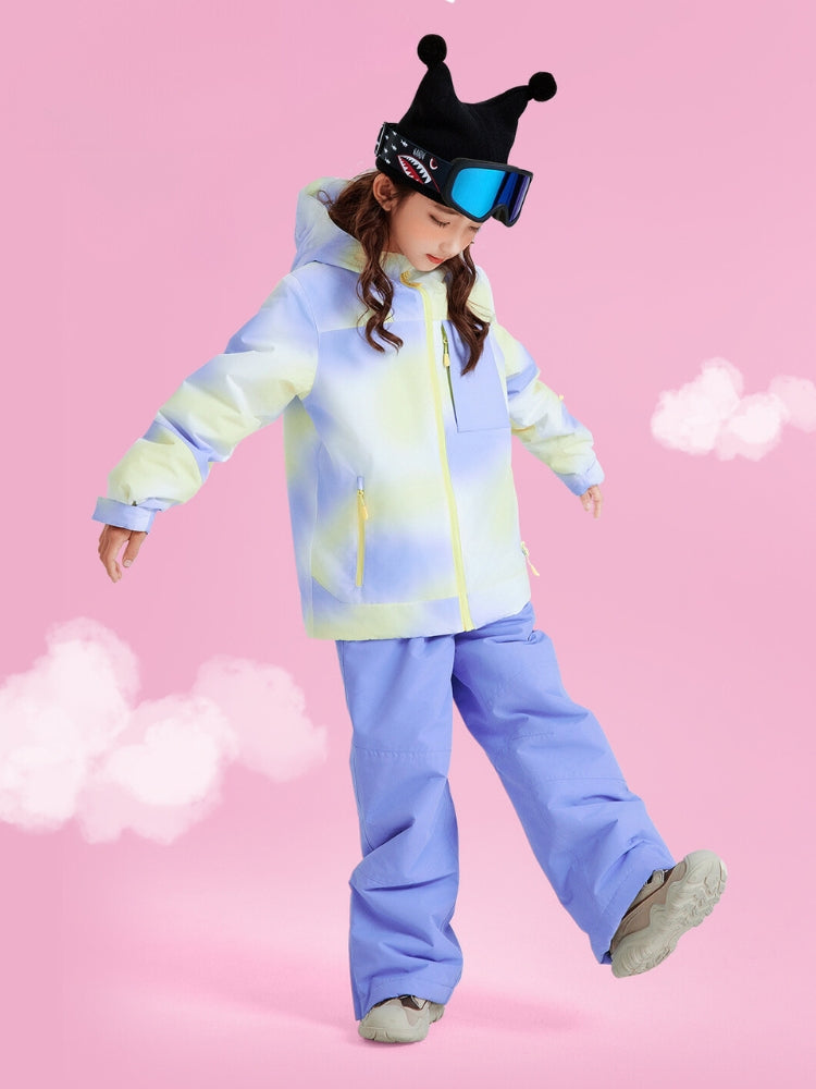 Kid's Snowboard Suits Candy Color Gradient Snow Suits -NANDN