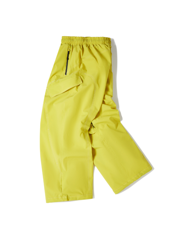 Unisex Snow Pant Bold Yellow Baggy Cargo Pants - LITAN