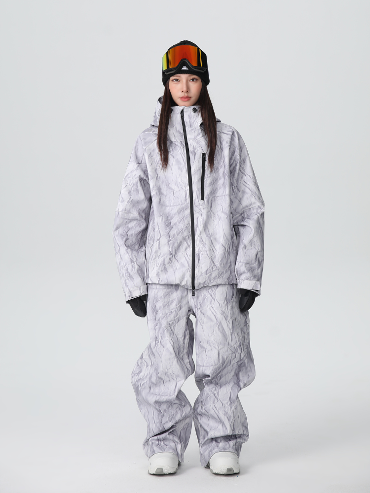 Women's Snow Jacket and Pants Sets Denim Drift Baggy Snow Suit - Searipe