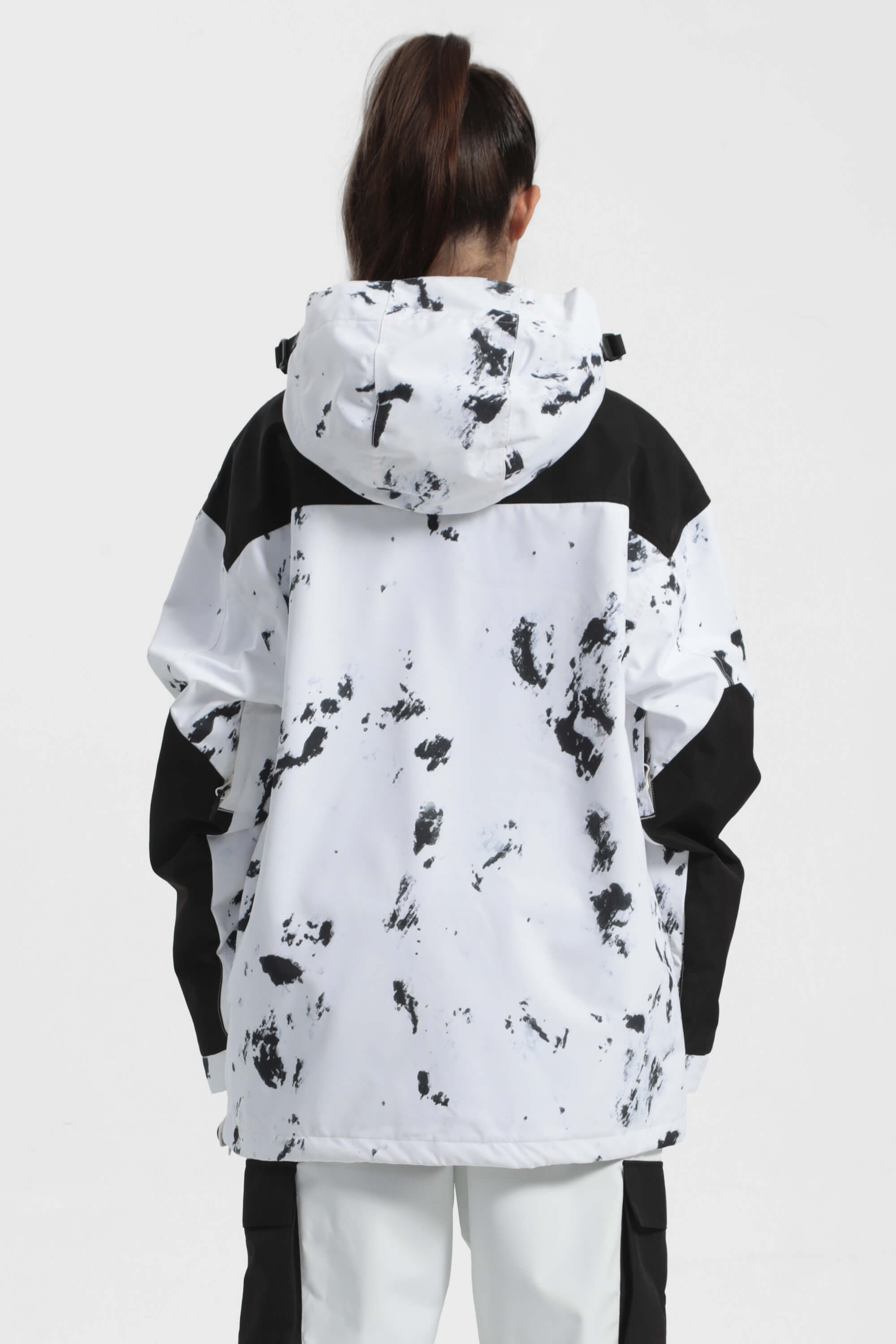Women's Ink Dot Color-Block Snow Anoraks Insulated Ski Anoraks - Gsou Snow
