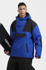 Pánský sněhový anorak v modré a černé s barevným blokem - zateplený - Gsou Snow