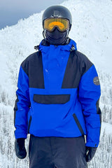 Pánský sněhový anorak v černé barvě s barevným blokem - zateplený - Gsou Snow