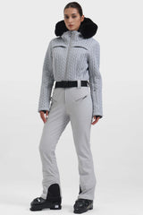 Dámský lyžařský overal s plným nařasením v neonově oranžové barvě - Gsou Snow