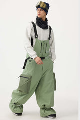 Pánské černé sněhové overaly ve stylu workwear s vestavěným páskem, super volný střih - Gsou Snow