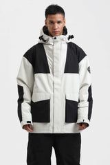 Herren-Skijacke, karamellfarben &amp; schwarz, abriebfest, wasserdicht, isoliert, Softshell - Gsou Snow 