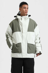 Men's Rust & Navy Abrasion Resistant Waterproof Snow Jacket Insulated Softshell Ski Jacket - Gsou Snow