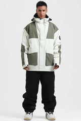 Men's Black Abrasion Resistant Waterproof Snow Jacket Insulated Softshell Ski Jacket - Gsou Snow