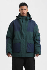 Men's Mint & Black Abrasion Resistant Waterproof Snow Jacket Insulated Softshell Ski Jacket - Gsou Snow