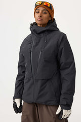 Damen-Skijacke mit Tarnmuster, Gesichtsbelüftung, mehreren Taschen, komplett wasserdicht - Gsou Snow 