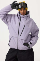 Damen-Skijacke mit Tarnmuster, Gesichtsbelüftung, mehreren Taschen, komplett wasserdicht - Gsou Snow 