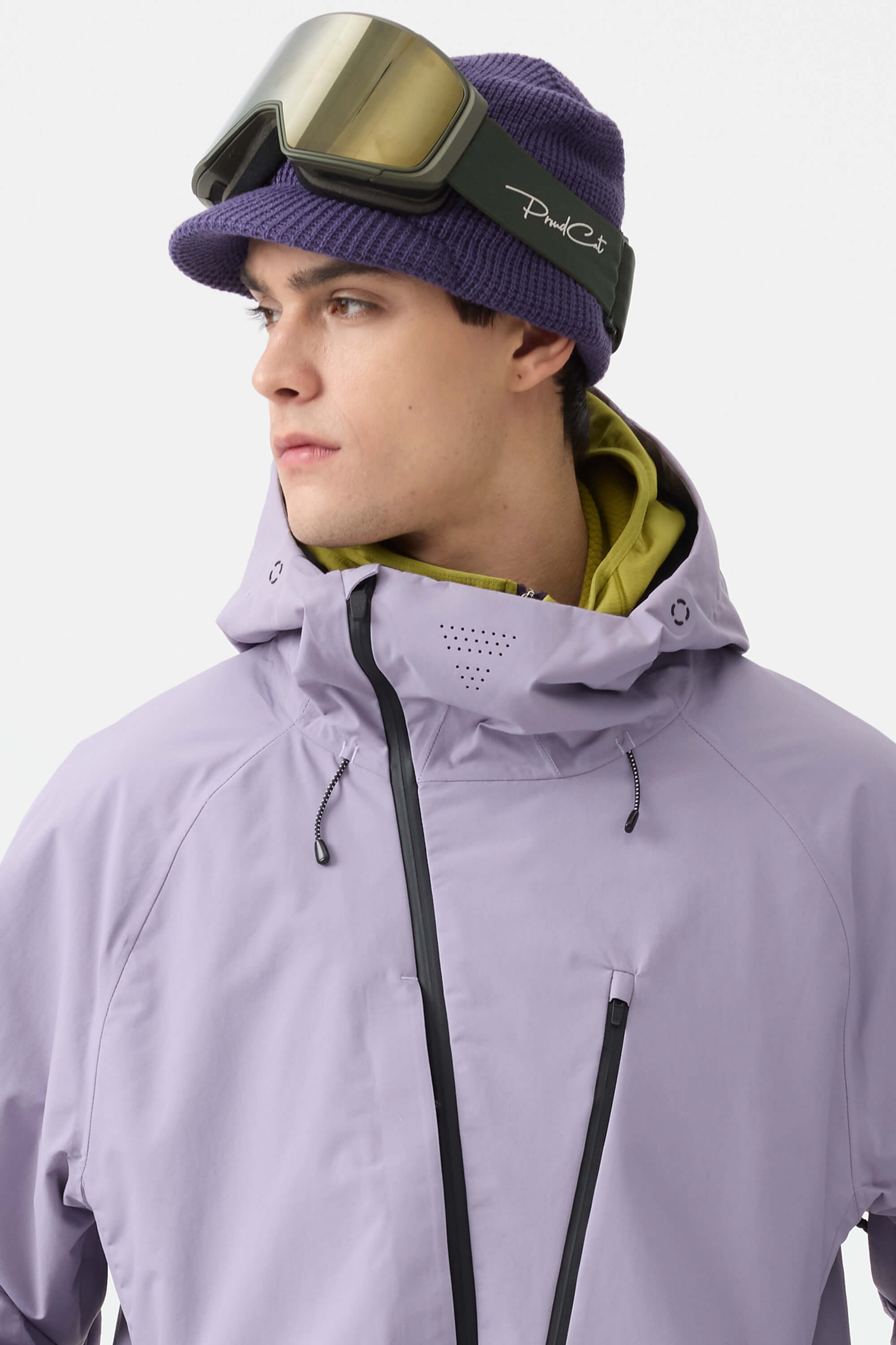 Men's Lavender Face Vented Multi-pocket Snow Jacket Fully Waterproof Ski Jacket - Gsou Snow
