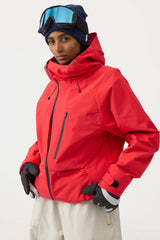 Damen-Skijacke mit Tarnmuster, Gesichtsbelüftung, mehreren Taschen, komplett wasserdicht - Gsou Snow 