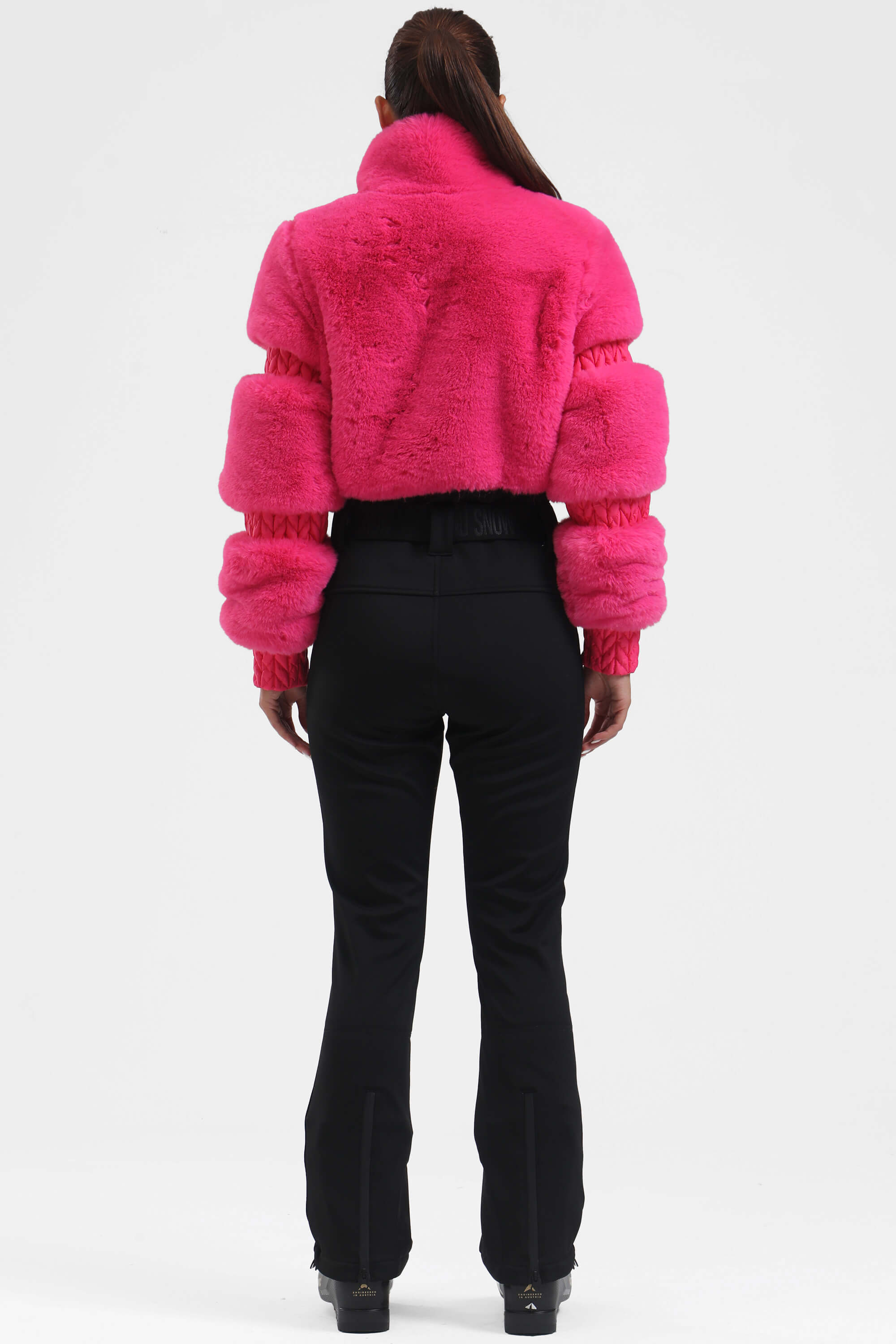 Elegant Women's Magenta Faux-Fur Ski Suit One-Piece Snowboard Suit - Gsou Snow