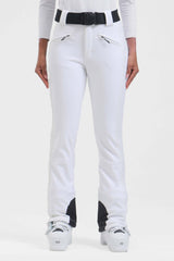 Women's White Wearable Padded Stretch Ski Pants Slim Fit Snow Pants - Gsou Snow