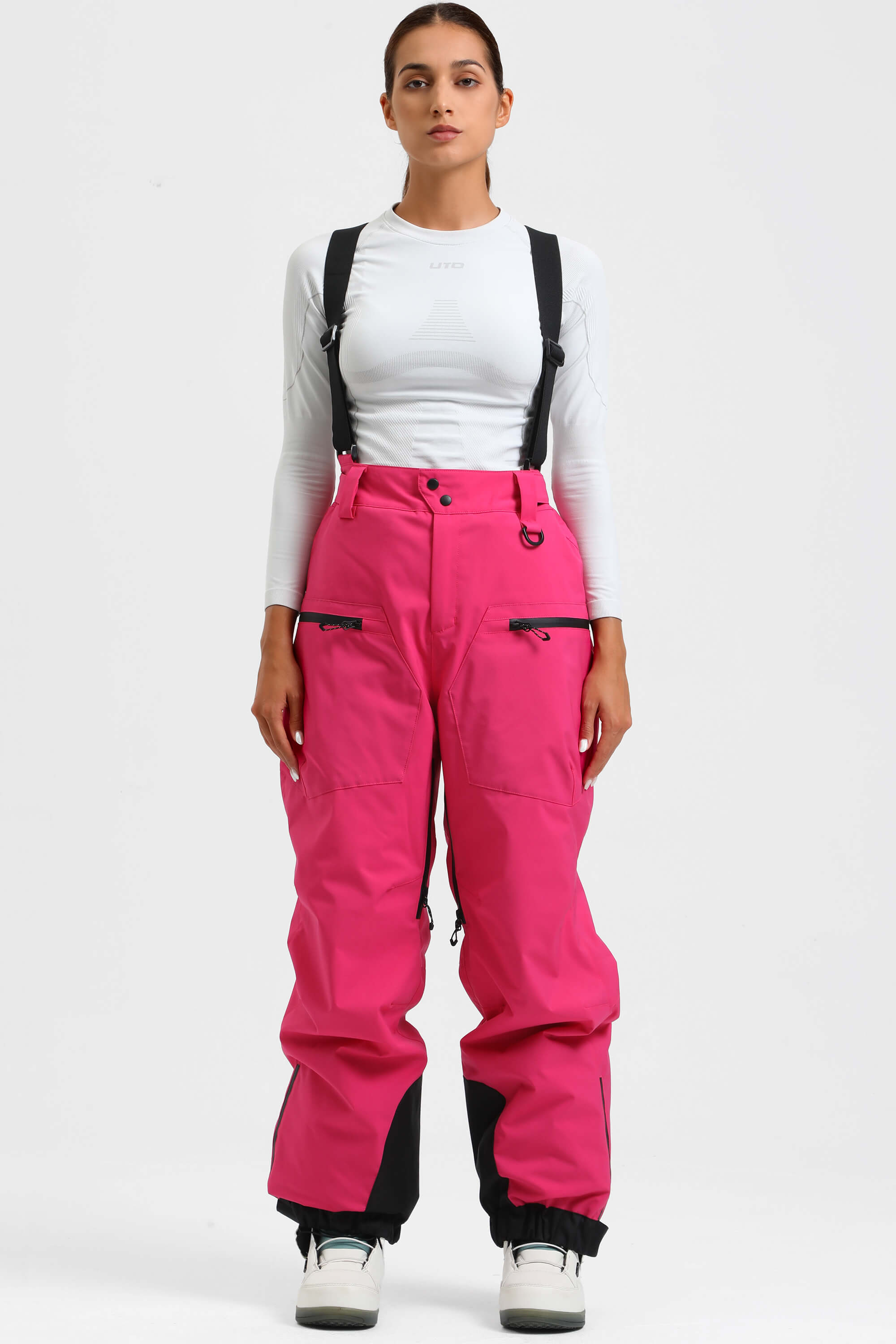 Dámské růžové zateplené baggy kalhoty se sundavícími šlemi - Gsou Snow