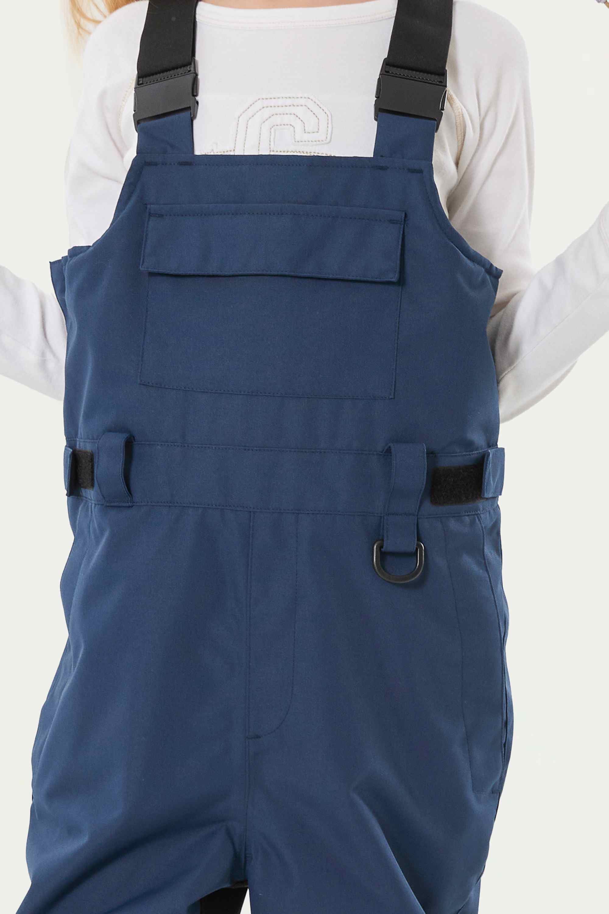 Girls’ Navy Blue Reflective Durable Snow Bibs Workwear Ski Bibs - Gsou Snow